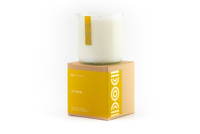 Aromaterapeutická sviečka z kolekcie BOHEMIAN - Veľkosť balenia: 200g, Vôňa sviečky: Citrín