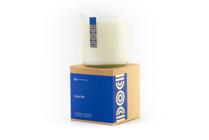 Aromaterapeutická sviečka z kolekcie BOHEMIAN - Veľkosť balenia: 200g, Vôňa sviečky: Zafír