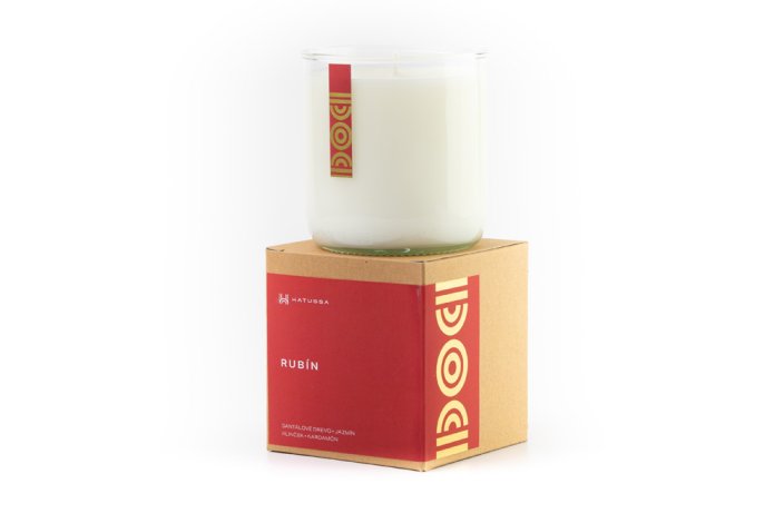 Aromaterapeutická sviečka z kolekcie BOHEMIAN - Veľkosť balenia: 200g, Vôňa sviečky: Rubín